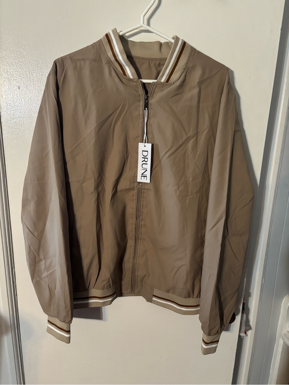 Men's Lightweight Bomber Jacket in Taupe